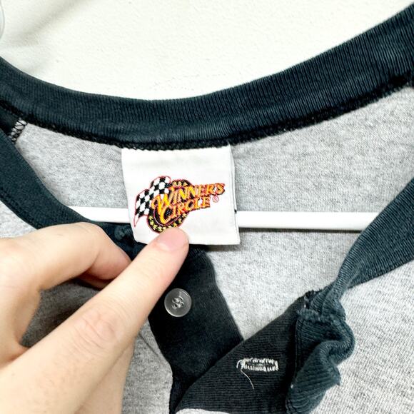 Dale Earnhardt Mens 3/4 sleeve Grey & Black Henley Shirt Size Small - Picture 3 of 5